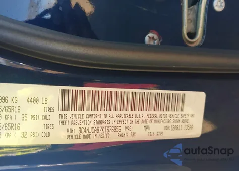 2019 Jeep Compass Sport Fwd z USA, uszkodzony, nr VIN 3C4NJCAB7KT676956